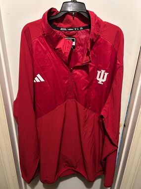 adidas Red Indiana University 1/4 Zip Pullover